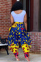 Women's Pants Print Wide-Leg Pants belted Casual Pants