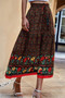 High Rise Drawstring Ruffled Maxi Skirt