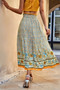 High Rise Drawstring Ruffled Maxi Skirt