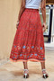 High Rise Drawstring Ruffled Maxi Skirt