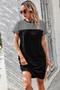 Round Neck Stripes Loose Fit Shirt A Line Dress
