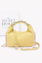 Faux Leather Ccb Ball Handle Bag