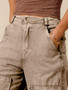 SO ME Mineral Washed Mid Rise Barrel Shape Pants