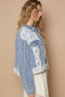 POL Crochet Patch Embroidered Button Up Jacket