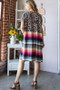 Heimish Full Size Animal Leopard and Stripe Open Cardigan Plus Size