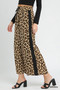 Umgee Leopard Print Wide-Leg Drawstring Pants