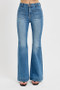 RISEN Full Size Front Patch Pocket Flare Jeans Plus Size