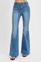 RISEN Full Size Front Patch Pocket Flare Jeans Plus Size