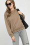 Umgee Cable Texture Pattern Sweatshirt with Ribbed Hem