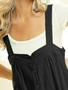 BiBi Gauze Buttoned Up Overall Jumpsuit with Pockets