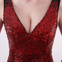 Long deep v sequined mermaid host performance nightclub party dress annual meeting Formal Party car model evening dress