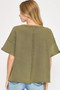 Umgee Full Size Star Patched Mineral Washed French Terry Top Plus Size