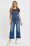 RISEN Full Size Knotted Strap Denim Overalls with Pockets Plus Size