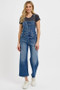 RISEN Full Size Knotted Strap Denim Overalls with Pockets Plus Size