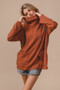 BiBi Piper Rib Double Pocket Turtle Neck Sweater