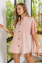 BiBi Mineral Washed Leopard Print Short Sleeve Shirt