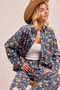 BiBi Washed Florla Print Denim Jacket