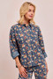BiBi Washed Florla Print Denim Jacket