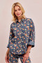 BiBi Washed Florla Print Denim Jacket