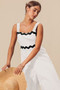 SO ME Scallop Ric Rac Trimmed Wide Leg Jumpsuit