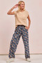 BiBi Washed Floral Print Wide Leg Jeans