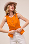 SO ME Slim Fit Button Front Game Day Color Denim Vest Top