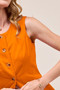 SO ME Slim Fit Button Front Game Day Color Denim Vest Top