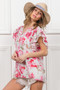 BiBi Floral Print Flutter Sheer Top