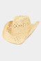 Fame Western Straw Braided Cowboy Sun Hat
