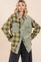 Mittoshop Plaid Button Down Drop Shoulder Jacket