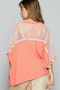 POL Hollow Out Floral Half Sleeve Knit Top