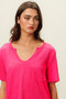 BiBi Waved Rib U Neck Top With Front Pocket