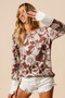 BiBi Flower Printed Waffle Thumb Opening Top
