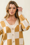 BiBi Checked V-neck Cardigan
