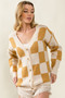 BiBi Checked V-neck Cardigan
