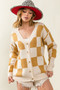 BiBi Checked V-neck Cardigan