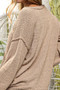 BiBi Raw Edged Popcorn Texture V-neck Sweater
