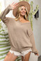 BiBi Raw Edged Popcorn Texture V-neck Sweater
