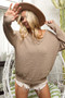 BiBi Raw Edged Popcorn Texture V-neck Sweater
