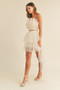 MABLE Tulle Tube Ruffle Crop Top and High Low Maxi Skirt Set