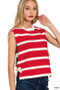 Zenana Side Tie Stripe Sweater Vest