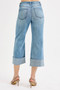 RISEN Full Size Tummy Control High Rise Ankle Wide Cuffed Jeans Plus Size