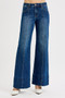 RISEN Full Size Tummy Control Mid Rise Ankle Wide Flare Jeans Plus Size