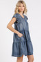 Mittoshop V-Neck Ruffled Cap Sleeve Mini Dress