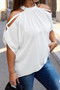 Plus Halter Open Shoulder Bat Sleeves Loose Top