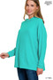 Zenana Hooded Brushed Melange Hacci Sweater