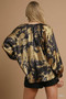Umgee Metallic Fabric Blouse with Balloon Sleeves