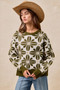 BiBi Flower Pattern Long Sleeve Sweater