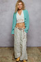 POL V-Neck Long Sleeve Cardigan with Exaggerated Buttons