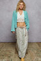 POL V-Neck Long Sleeve Cardigan with Exaggerated Buttons